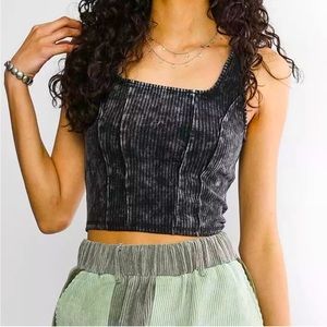 Gilded Intent Washed Black Tank Top Large